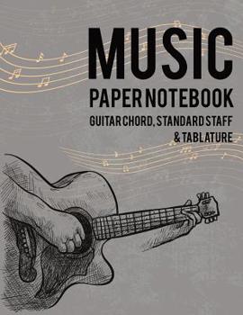 Paperback Music paper notebook - Guitar chord, Standard staff & Tablature Book