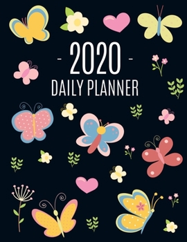 Paperback Cute Butterfly Planner 2020: Beautiful Monthly 2020 Agenda Year Scheduler 12 Months: January - December 2020 Large Funny Animal Planner with Yellow Book