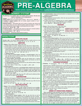 Misc. Pre-Algebra: Quickstudy Laminated Reference Guide Book