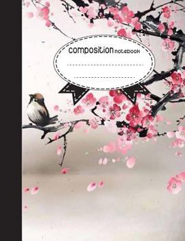 Composition Notebook, 8.5 x 11, 110 pages: Bird and Flowers: (School Notebooks)