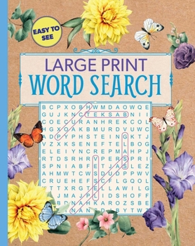 Paperback Large Print Floral Word Search Book