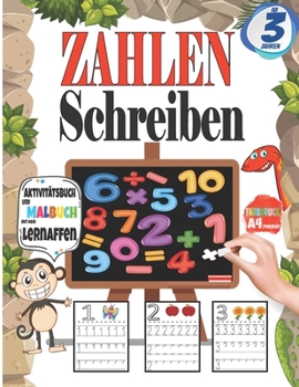 Paperback Zahlen Schreiben: Aktivitätsbuch und Malbuch mit dem FARBDRUCK A4 Format: Lernen und färben Sie 2 in 1 [German] Book