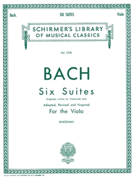 Paperback Bach Six Suites for Unaccompanied Viola Schirmer Library of Classics Vol. 1278 Baroque and Classical Viola Sheet Music G. Schirmer Edition for Advance Book