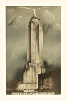 Paperback Vintage Journal Blimp over Empire State Building, New York City Book
