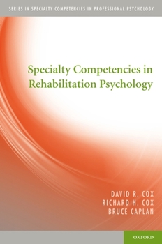 Paperback Specialty Competencies in Rehabilitation Psychology Book