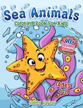 Paperback Sea Animals Coloring Book [Large Print] Book
