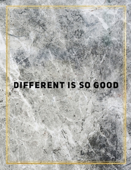 Different is so good.: Marble Design 100 Pages Large Size 8.5" X 11" Inches Gratitude Journal And Productivity Task Book
