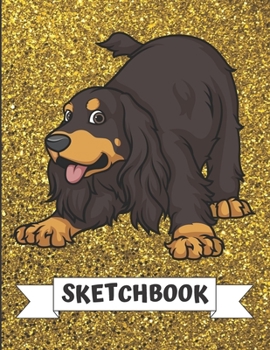 Sketchbook: Black English Cocker Spaniel Dog Cover Design with Glitter Printed Notebook and Journal. Perfect Doodling, Sketching and Writing Book for Kids and Adult of All Ages.