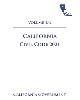 Paperback California Civil Code [CIV] 2021 Volume 1/2 Book