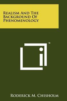 Paperback Realism And The Background Of Phenomenology Book