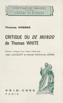 Paperback Critique Du de Mundo de Thomas White [French] Book
