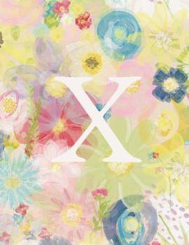 Paperback X: Monogram Initial X Notebook for Women and Girls-Pastel Floral-120 Pages 8.5 x 11 Book