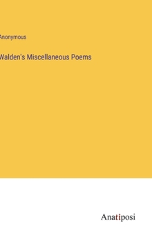 Hardcover Walden's Miscellaneous Poems Book