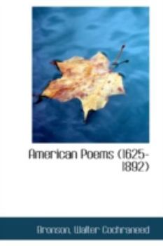 Paperback American Poems (1625-1892) Book