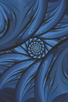 Paperback Words On A Whim: A Daily Journal: Blue Spiral Fractal Book