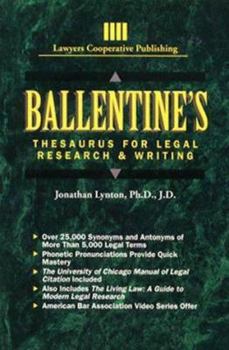 Paperback Ballentine's Thesaurus for Legal Research and Writing: Book
