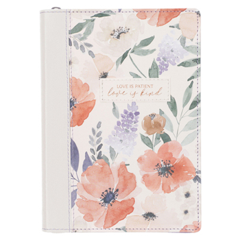 Imitation Leather Journal Classic Zip Floral Love Is Patient Love Is Kind Book