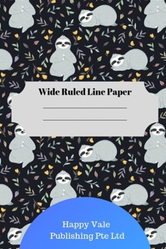 Paperback Cute Sloth Theme Wide Ruled Line Paper Book