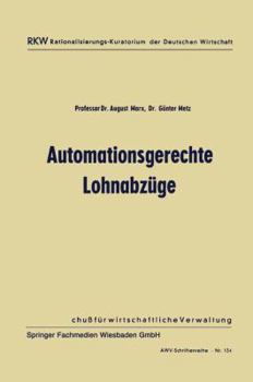 Paperback Automationsgerechte Lohnabzüge [German] Book