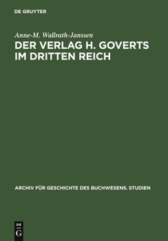 Hardcover Der Verlag H. Goverts im Dritten Reich [German] Book