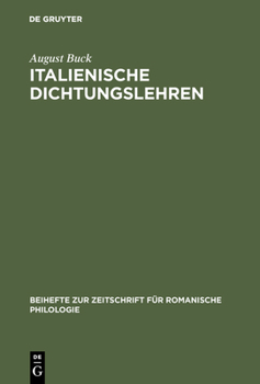 Hardcover Italienische Dichtungslehren [German] Book