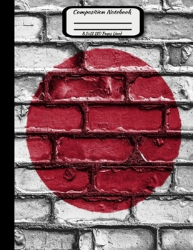 Paperback Composition Notebook 8.5x11 110 Pages: Wide Ruled Flag of Japan Comp Book for Student Notes and Study Guide Softcover Paperback Book