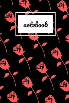 Paperback Red rose print notebook: novelty notebook 6"x9" Book