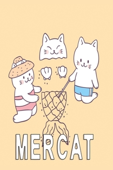 Paperback Mercat: Notebook, Diary and Journal with 120 Lined Pages with beach kitty Book