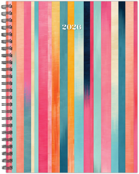 Misc. Happy Stripe 2026 6.5 X 8.5 Weekly Monthly Softcover Planner Book