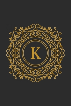 K: monogram initial Letter K - Personalized Initial Monogram Letter K  College Ruled Notebook - 6 x 9 inch Pocket Size: Cute Alphabet Vintage ...
