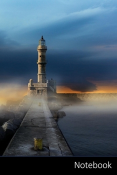 Paperback Notebook: ランドスケープ、 海、 灯台、 嵐 Book