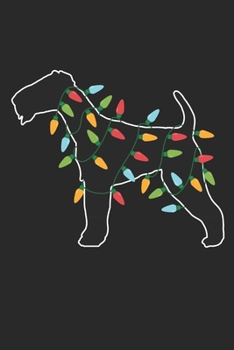 Terrier with Christmas Lights - Christmas Notebook - Terrier Diary - Dog Journal - Christmas Gift for Dog Lover: Medium College-Ruled Journey Diary, 110 page, Lined, 6x9 (15.2 x 22.9 cm)