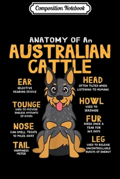 Composition Notebook: Australian Cattle Funny Anatomy of Dog Mom Dad Gift  Journal/Notebook Blank Lined Ruled 6x9 100 Pages