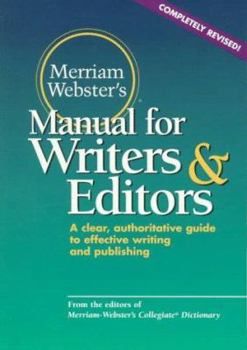 Paperback Merriam-Webster's Manual for Writers and Editors Book