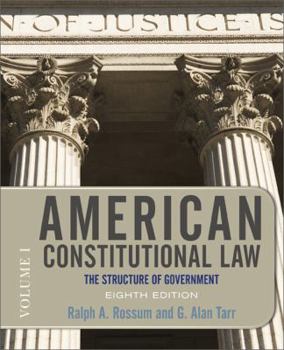Paperback American Constitutional Law, Volume 1: The Structure of Government Book