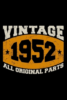 VINTAGE 1952 ALL ORIGINAL PARTS: Dot Grid Journal, Diary, Notebook, 6x9 inches with 120 Pages.