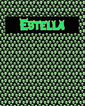 Paperback 120 Page Handwriting Practice Book with Green Alien Cover Estella: Primary Grades Handwriting Book