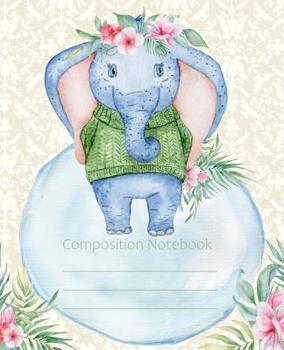 Paperback Composition Notebook: Elephant Fashion Line College Ruled Paper Exercise Book Notebook For Middle School Through To College University Book