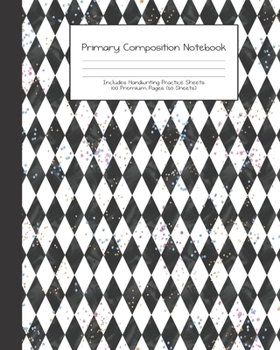 Primary Composition Notebook: Alice in Wonderland |Grades K-2 | Handwriting Practice Paper|Primary Ruled With Dotted Midline | 100 Pgs 50 Sheets | ... Girls | Elementary | Teacher | School | Gift
