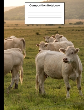 Paperback Composition Notebook: Cool Cow Composition Book 110 Wide Ruled Writing Pages For Teens Students Book