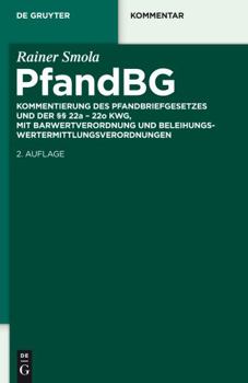 Hardcover Pfandbriefgesetz (De Gruyter Kommentar) (German Edition) [German] Book