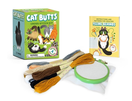 Paperback Cat Butts Cross-Stitch Kit: Includes 4 Patterns Book