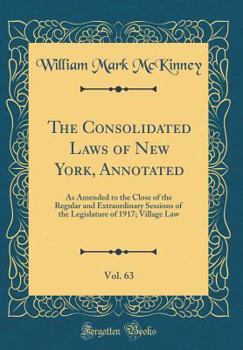 Hardcover The Consolidated Laws of New York, Annotated, Vol. 63: As Amended to the Close of the Regular and Extraordinary Sessions of the Legislature of 1917; V Book