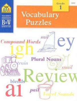 Paperback Vocabulary Puzzles Grade 1 (Teacher's Edition, B&W Reproducible) Book
