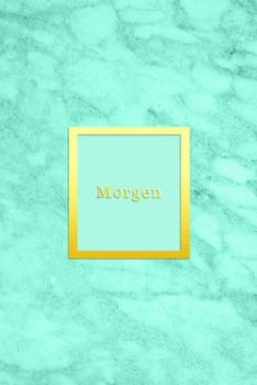 Morgen: Custom dot grid diary for girls | Cute personalised gold and marble diaries for women | Customised Sentimental keepsake notebook doodle journal | Bright blue aqua teal color
