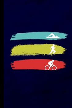 Triathlon Vintage: Run Swim Bike Gift For Athletes (6"x9") Dot Grid Notebook To Write In