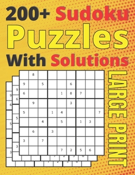 Paperback 200+ Sudoku Puzzles With Solutions Large Print: Extra Large Medium difficulty Sudoku Book for Adults and Seniors 8.5x11 (Ultimate Sudoku Book for Adul [Large Print] Book