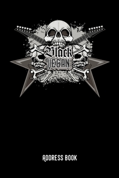 BLACK VEGAN: Address book / Phone & contact book -All contacts at a glance - 120 pages in alphabetical order / size 6x9 (A5)