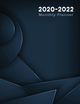 2020-2022 Monthly Planner: Appointment Planner, Diary and Daily Organizer for Three Years | With Pages for Notes & Year Calendars at a Glance – Blue Abstract