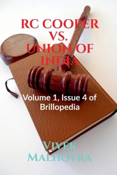 Paperback Rc Cooper vs. Union of India: Volume 1, Issue 4 of Brillopedia Book